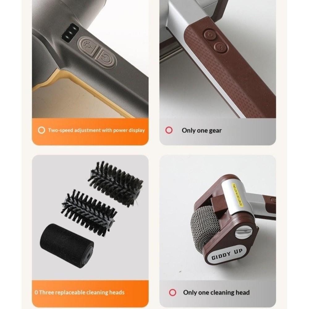 with LED Light Electric Grill Cleaning Brush Stainless Steel Roller Grill Brush  Kitchen
