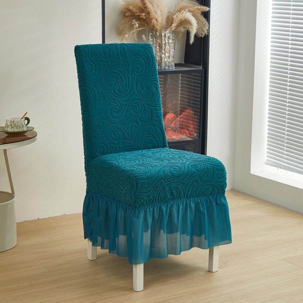 New Elastic Skirted Chair Cover Dustproof Thickened Living Room Chair Cover Removable Jacquard Chair Protective Case Universal