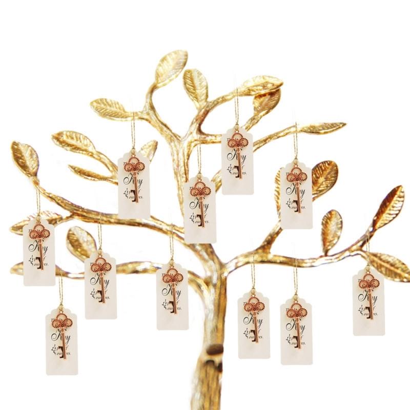 20pcs Skeleton Key Bottle Opener with Card Tag Bridal Shower Party-Favor Souvenir-Gift for Guests Wedding Party Decor