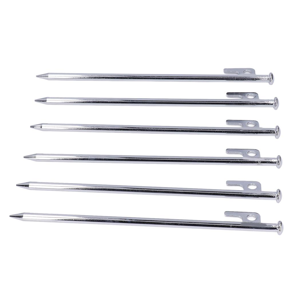 6Pcs Tent Stakes Pegs Anti Dropping Good Fixability Flat Head Design Easy To Use Outdoor Camping Tent Pegs for Hiking