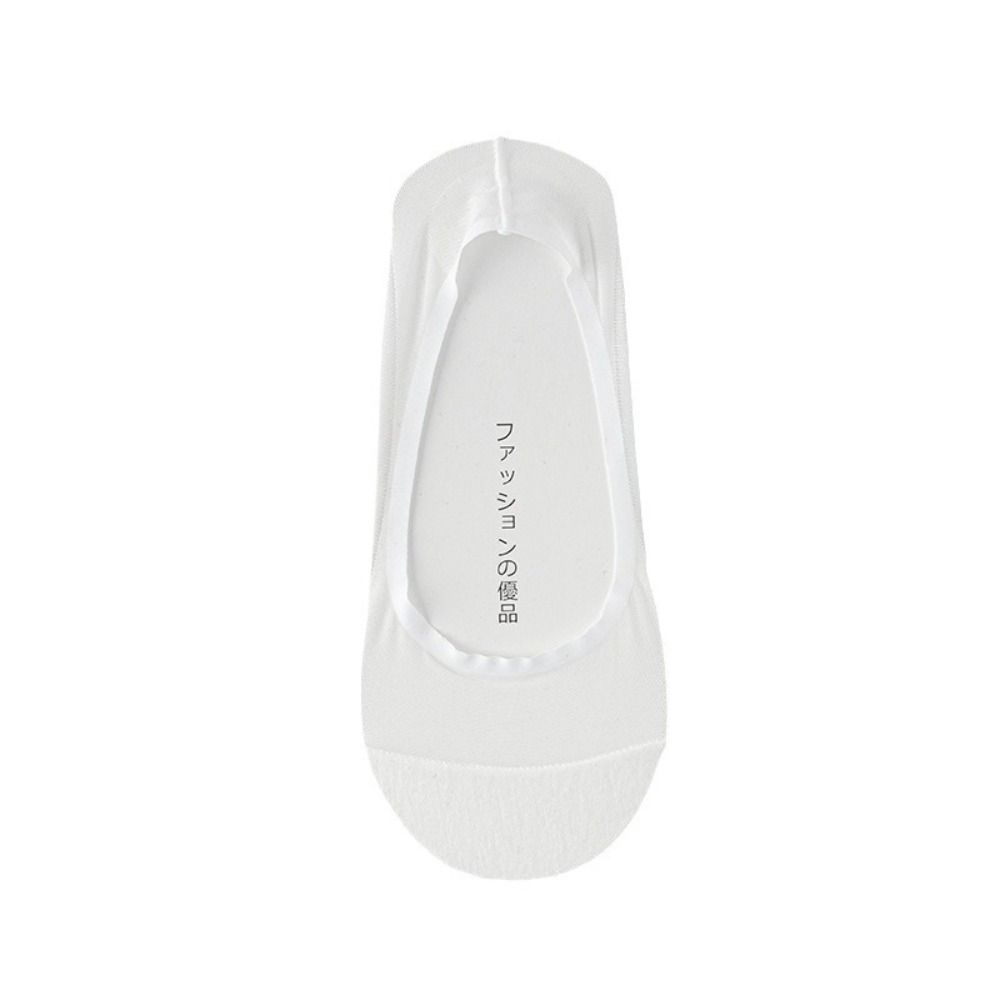 Halkfria Osynliga Båtsockor Bomullsbotten Isilkesstrumpor Mode Dam Båtsockor Sommar