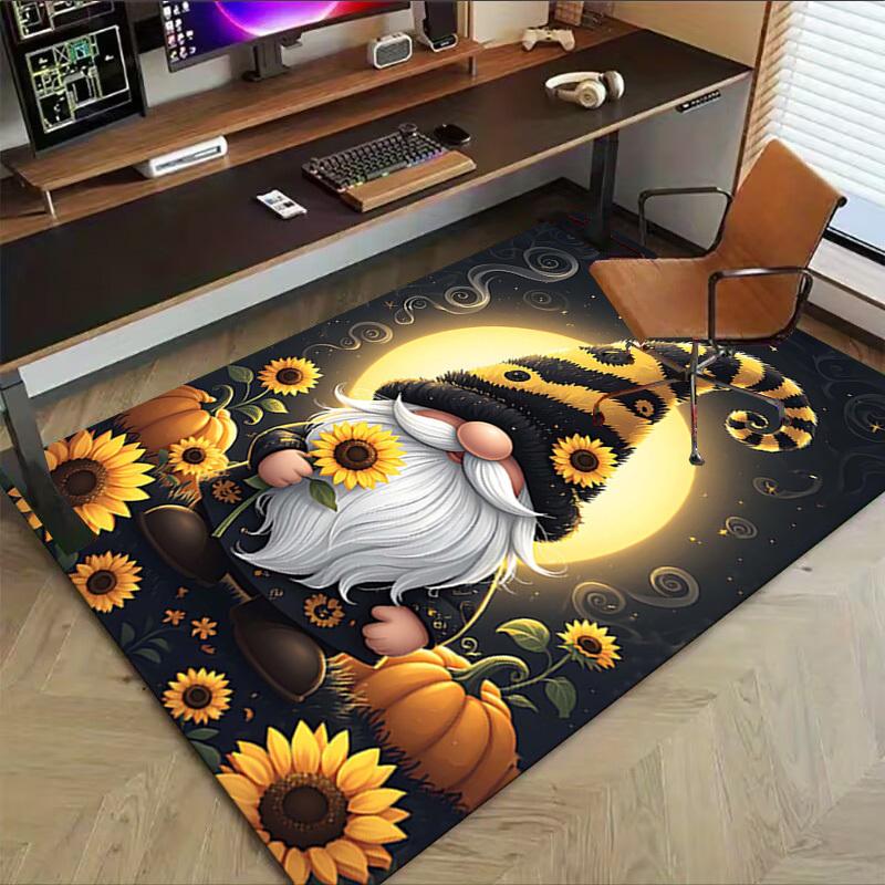 1PC Gnome Sunflower Extra Large Non-Slip Floor carpet, Office, family, bedroom, Studio - Large Area Rug Indoor Rugs, Vibrant Colors-A224