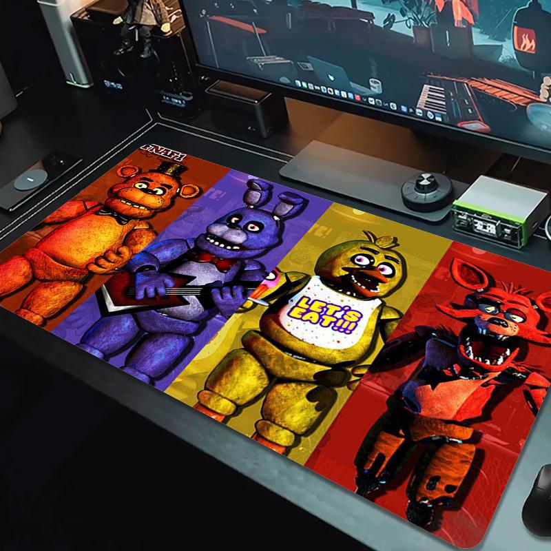 FNAF Farb-Mauspad Großes Gaming-Tischkissen Rutschfestes Laptop-Tablet Großes Mauspads XXL Matte Mini-PC Spielmatte Mit Verriegeltem Rand