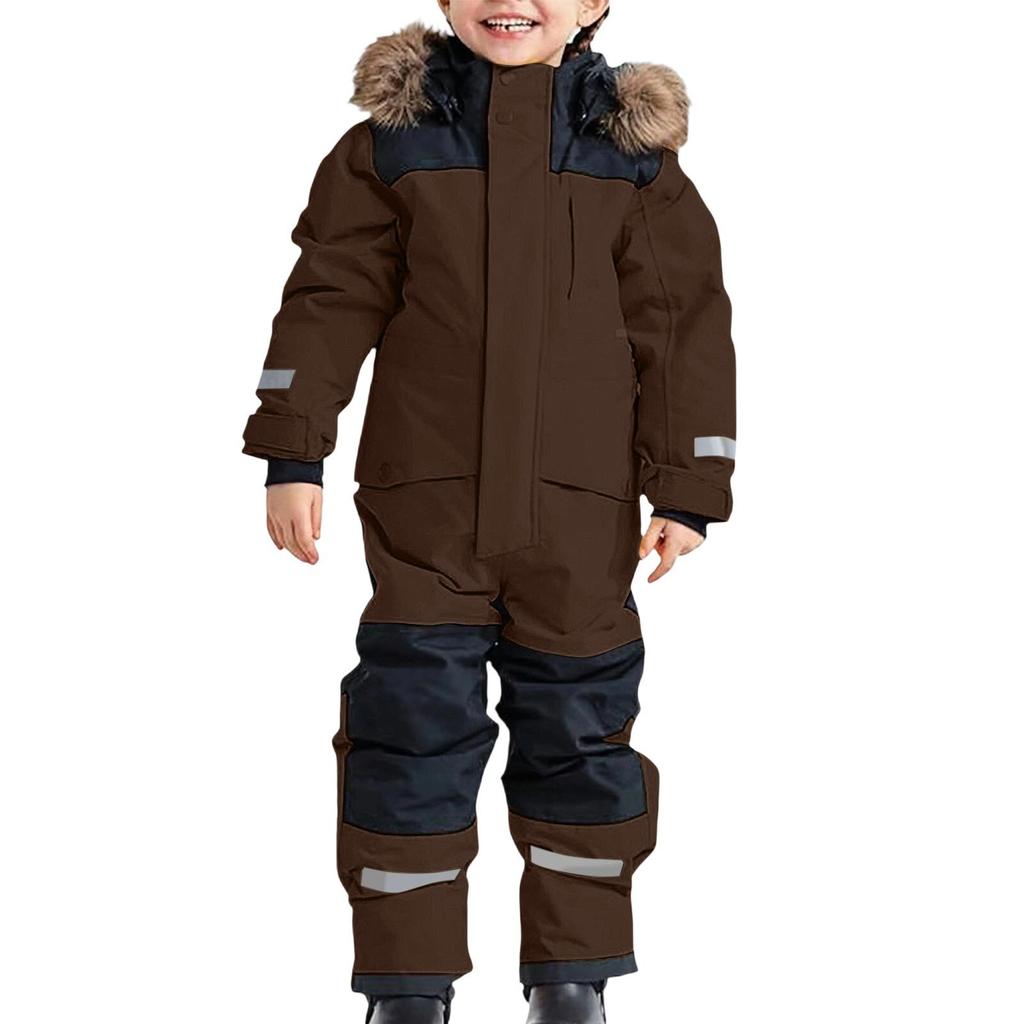 Kinder Mode Outdoor Fleece, Gefüttert Verdickt Warm Jungen Und Mädchen Einteilig Skianzug