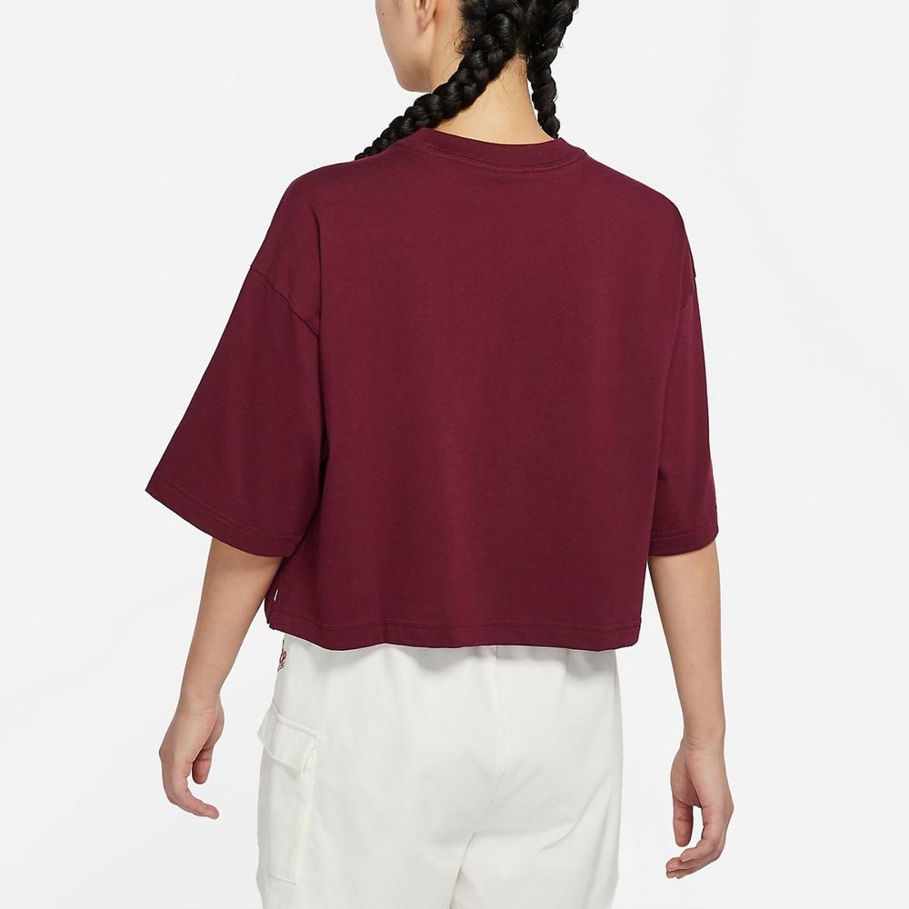 Nike Solid Color Loose Short Sleeve T-Shirt Women tops Red DR5625-638