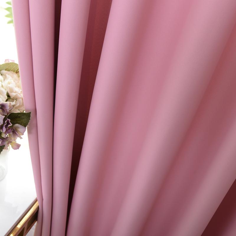 High Precision Solid Color Full Blackout Hotel School Engineering Finished Curtain Fabric