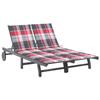 VidaXL Acacia Garden Chaise Lounge 2 Seater with Cushion Terrace Sunbed Patio Sun Lounger 3061402