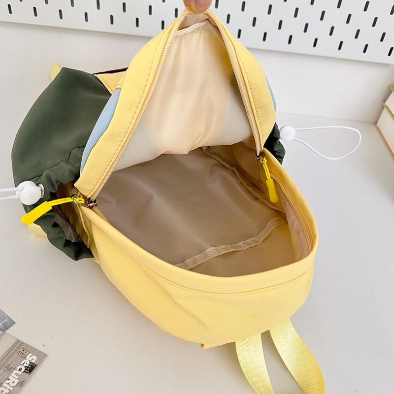 Retro versatile nylon backpack female student class schoolbag contrasting color block large capacity casual backpack male
