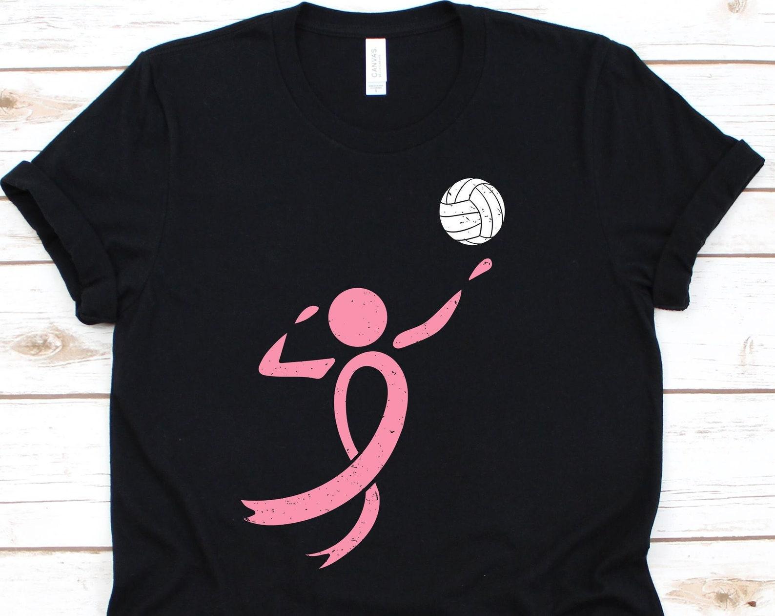 Volleyball Cancer Shirt, Volleyball Shirt, Volleyball Lovers, Breast Cancer, Cancer Awareness, Breast Cancer Shirt S