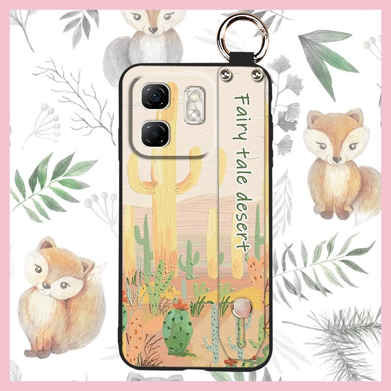 Anti-knock Oil Painting Phone Case For Infinix Hot50i/Smart9/X6531/X6532 Back Cover Wristband Fashion Design Shockproof