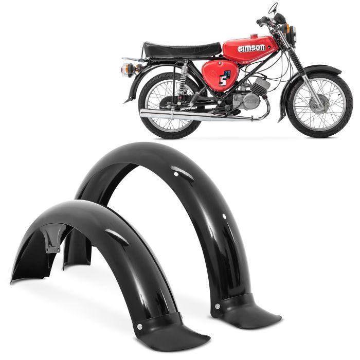 Front + Rear Fender Compatible with Simson S50 / S51 / S70 Fender Craftride Black