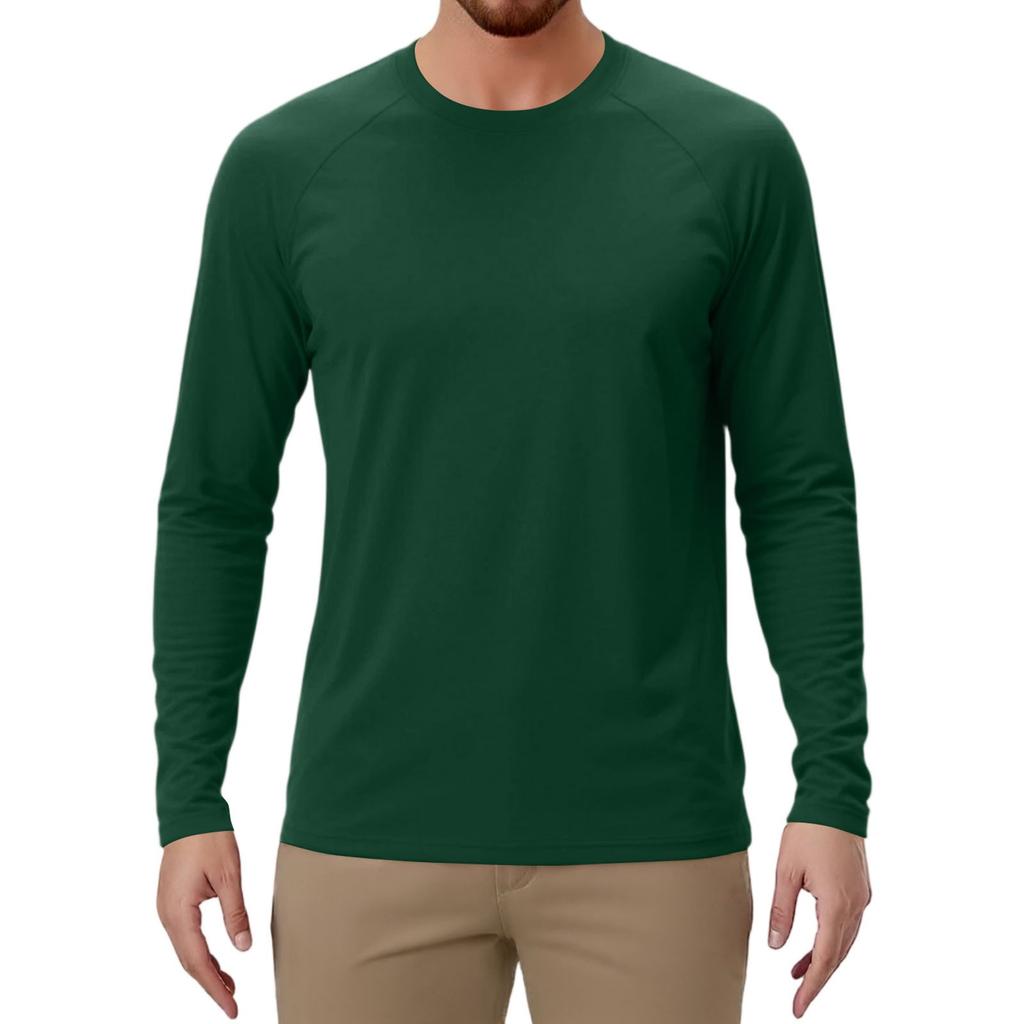 Men's Solid Color Raglan Long Sleeve Sports Top