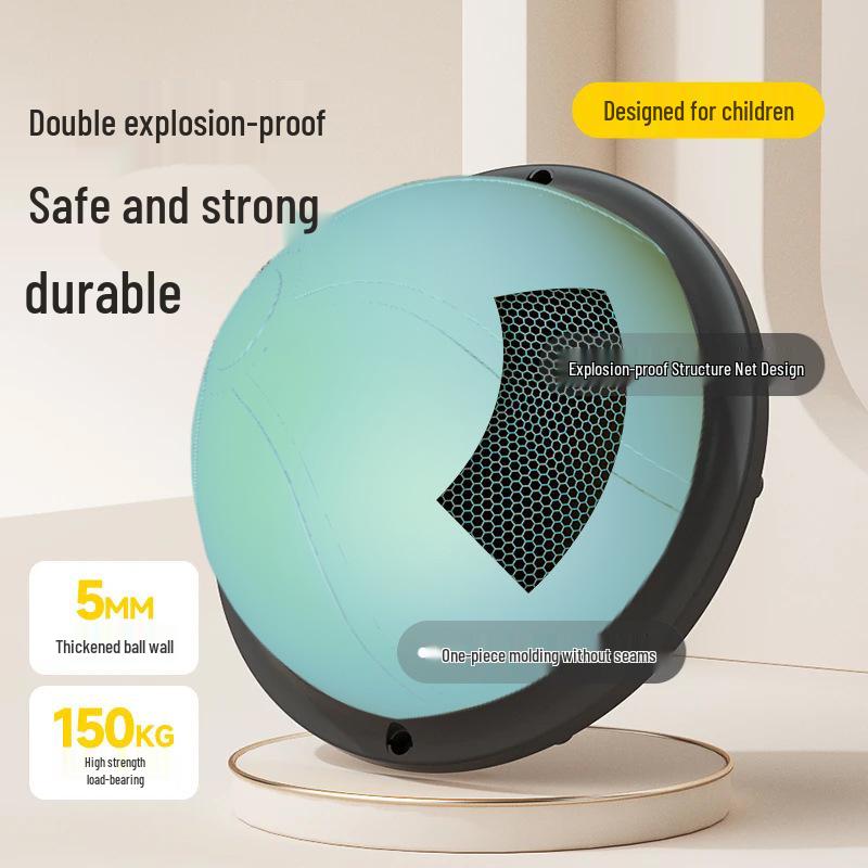 Wave Speed Balance Ball: Children's Half-Round Sensory Bouncing Ball for Yoga, Foot-Pedaled Burpees, and Home Fitness.