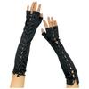 Sweet Long Ribbon Gloves Lolita Elastic Half Finger Gloves Elbow Long Cloth Women Gloves Prom Dress