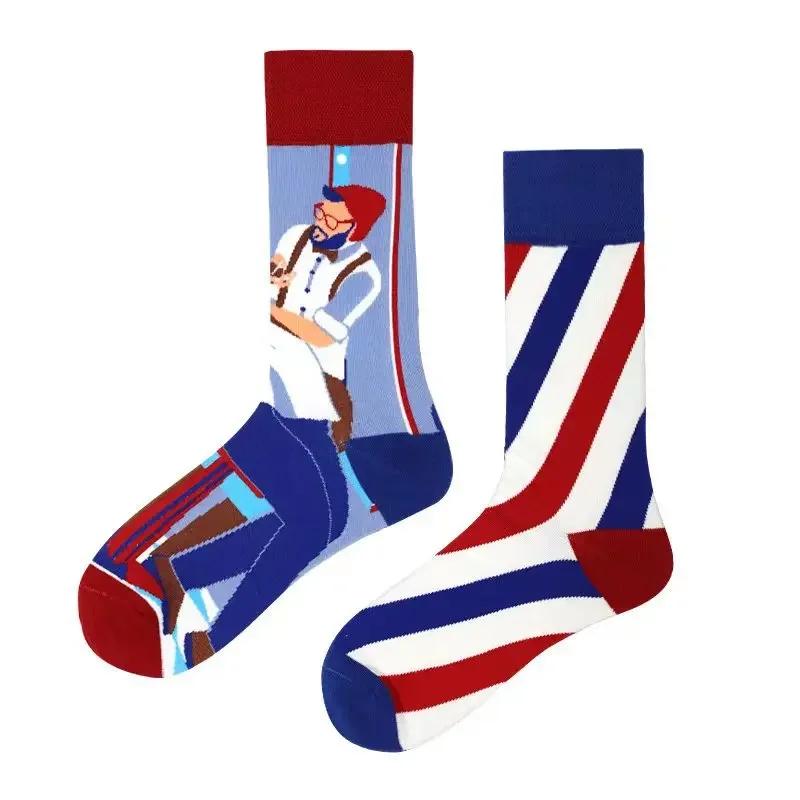 Ny Mode AB Asymmetriska Mandarinanka Herr- och Damsockor Tecknad Mode Roliga Söta Djur Mellanhöga Bomullssockor