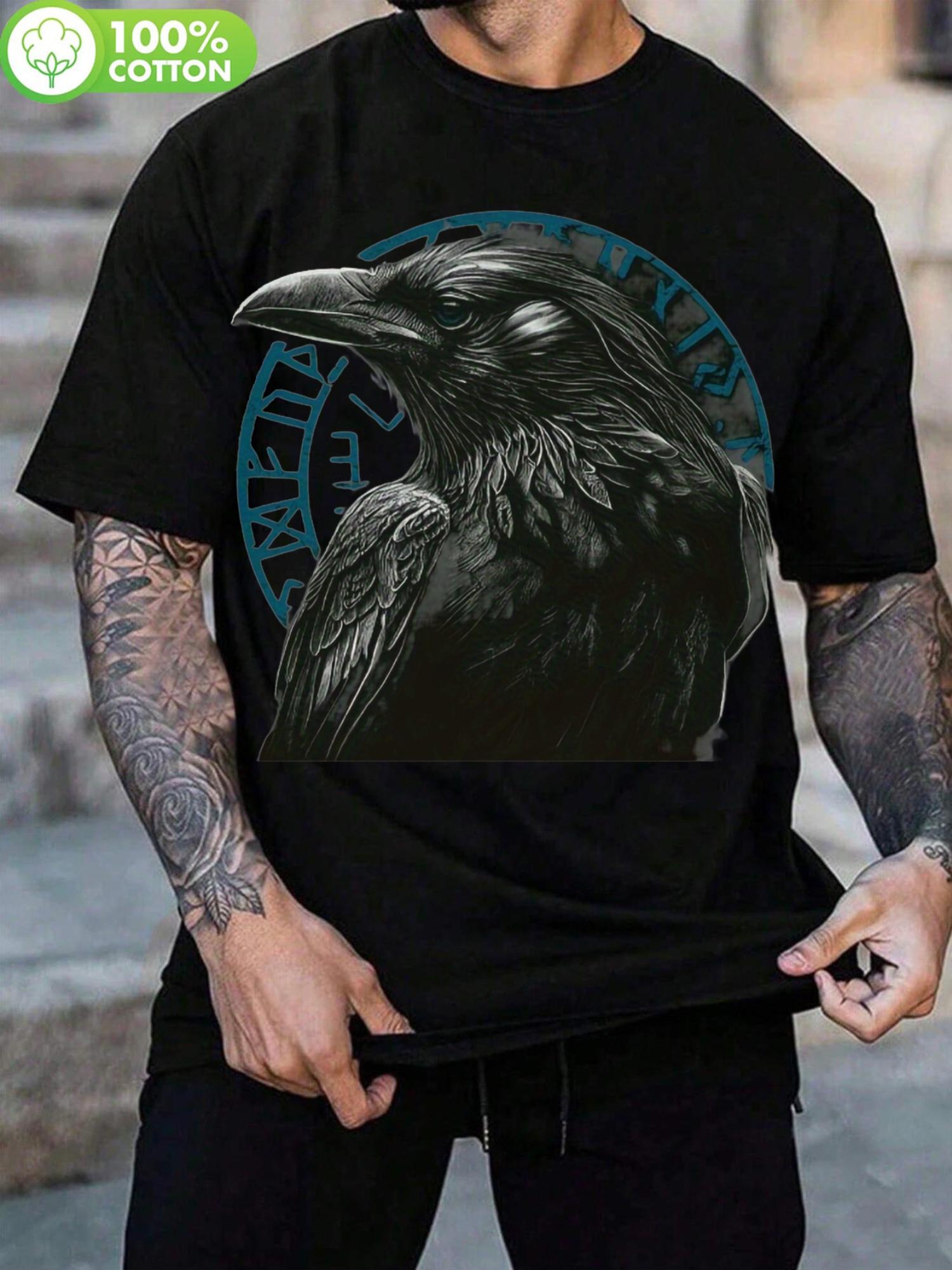Black Eagle Graphic Cotton Tshirt - Casual Crew Neck XL