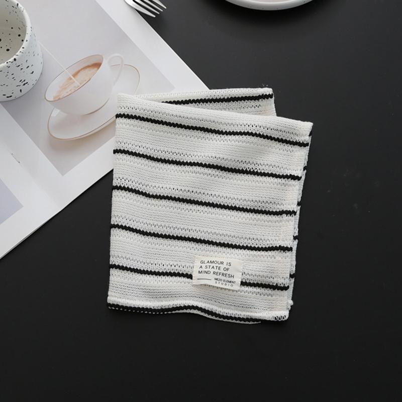 Simple Black White Striped Tablecloth Placemat Dining Table Mat Coaster Food Posing Background Cloth Home Decoration Accessories