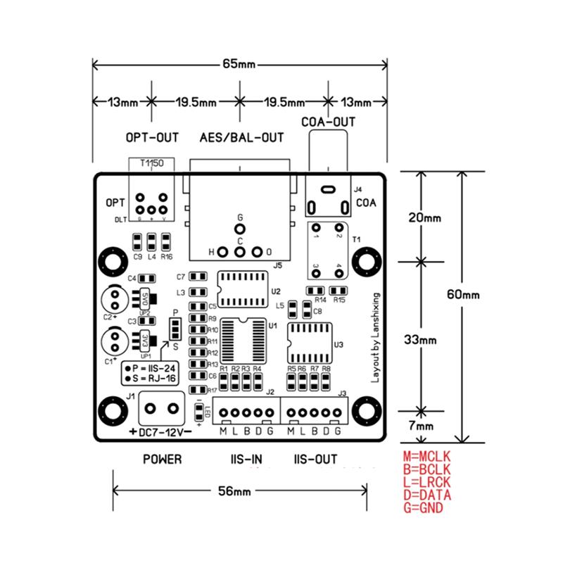 

ABUO-GY-770 Nvaracher IIS до коаксіального вихідного перетворювача Оптичний I2S S/PDIF через USB-інтерфейс(Для Італії)