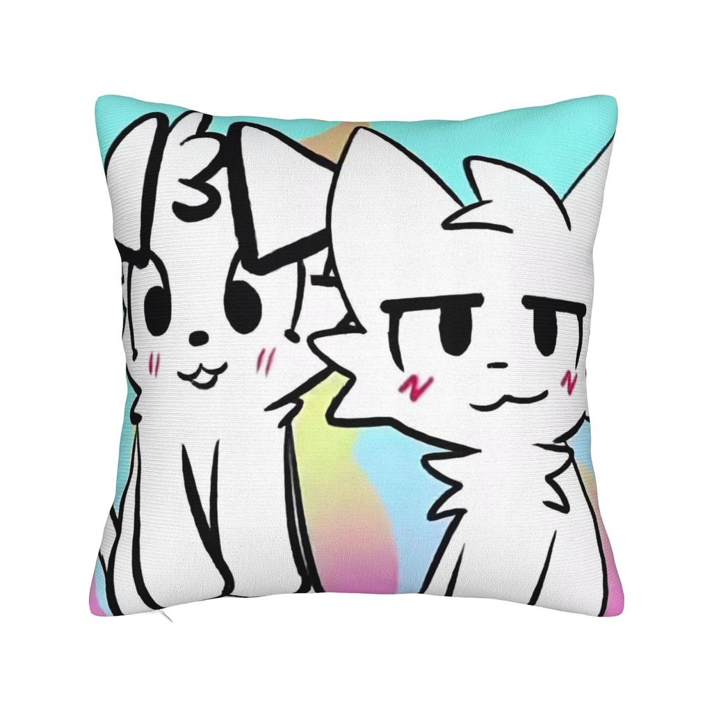 Boykisser Square Pillow Case Cat Cushion Cover Custom Zippered Decor Pillowcase for Car 18"
