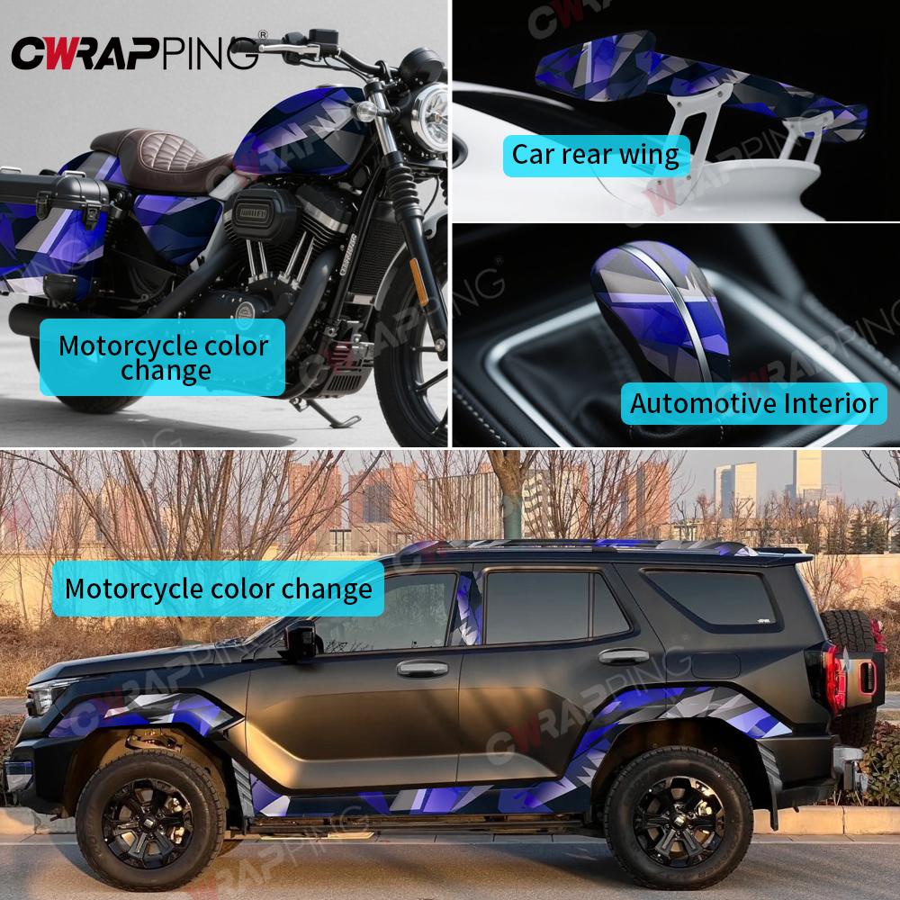 Geometric Camo Car Decorating PVC Stickers for Car Adhesive Vinyl Covering Self-adhesive Film Auto Body Films Sticker Wrap Foil