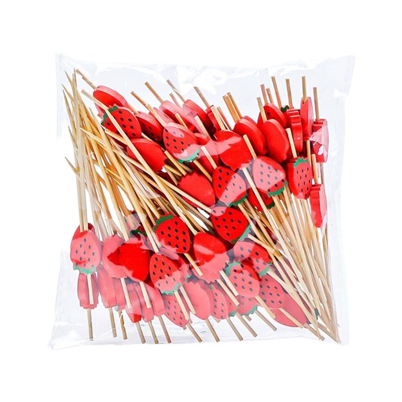 100 Count User Friendly Bamboos Skewers 12Cm Smooth Finishes Food Picks Dessert Serving Picks For Catering And Home