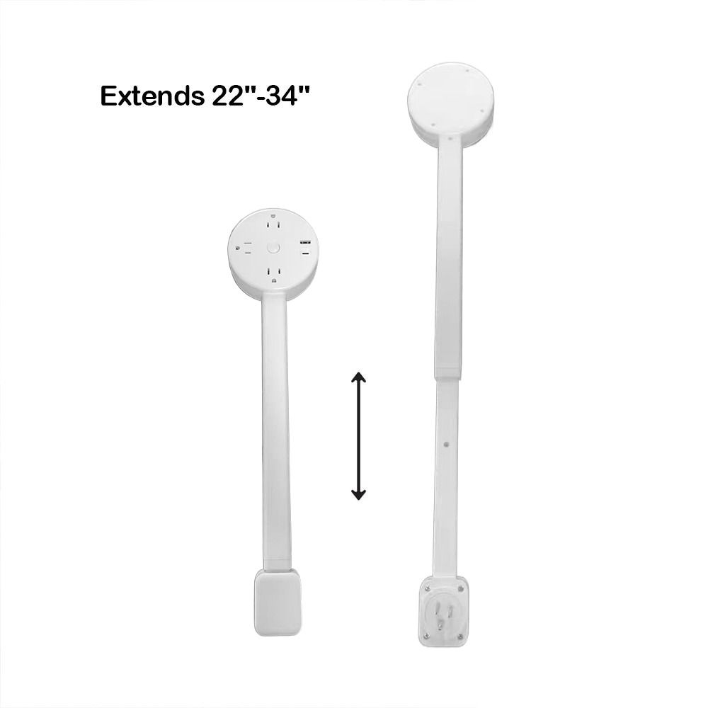 US Electrical Outlet Extender Punch-free Storage Holder For Behind Couches, Nightstands, Desks