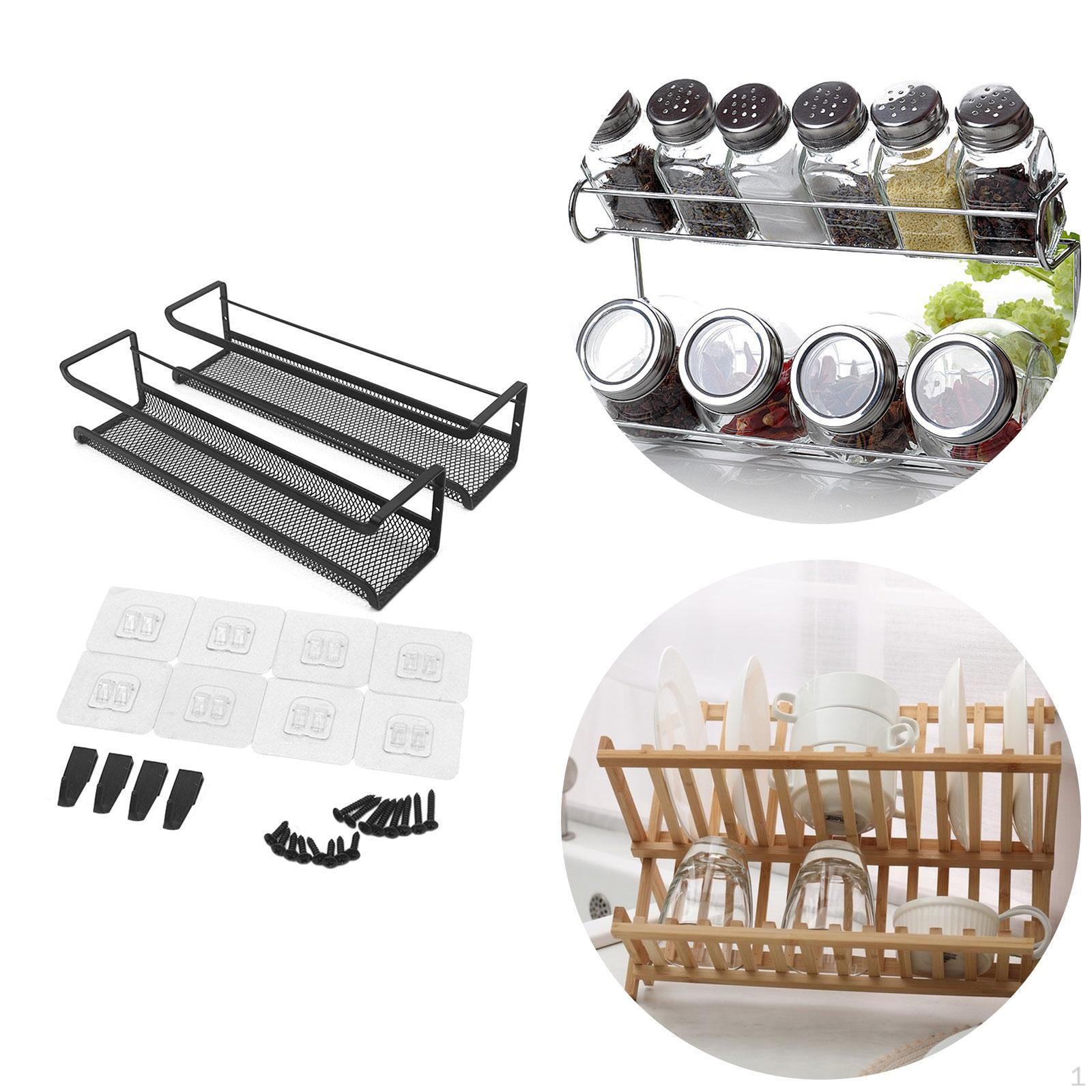 

Органайзер для приправ в фермерском доме, экономящий место, гибкая, устойчивая к ржавчине подвесная стойка для специй 2Pcs