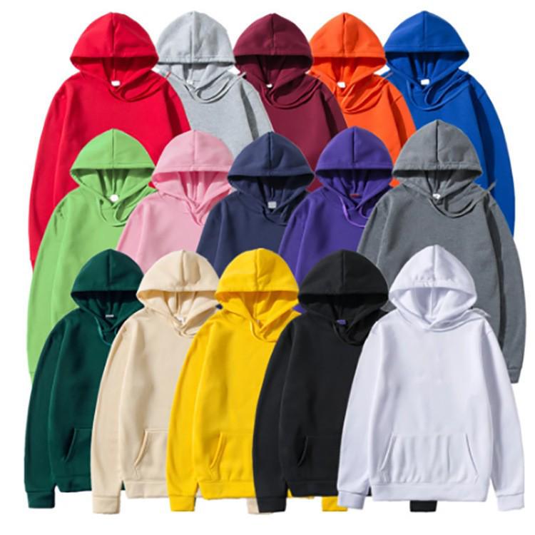 Unisex Fleece-Lined Thick Hooded Jacket - Solid Color, Trendy Autumn/Winter Style, Custom Logo Printing