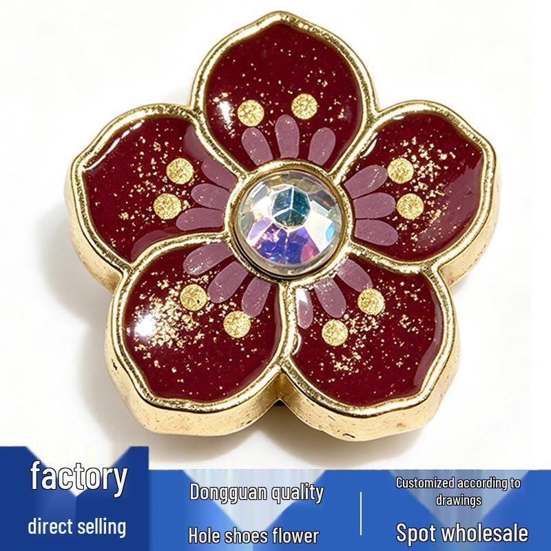 Metal Flower Charm Series: Cute Cartoon Shoe Accessories for Crocs