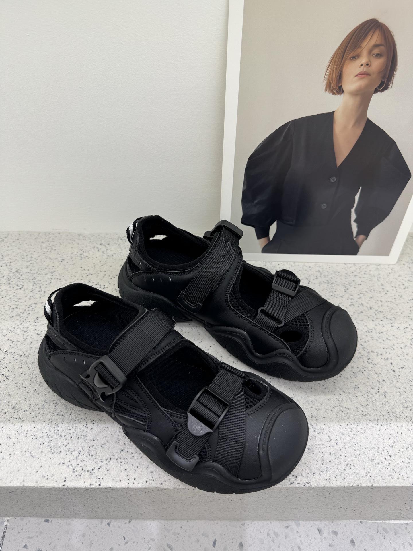 

2025 new thick-soled bag head Mary Jane shoes women s color matching hollow Roman sandals fashion casual shoes 35