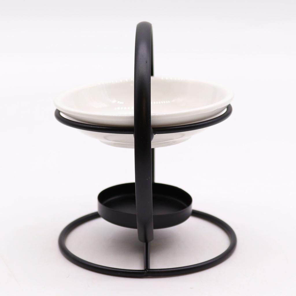 Oil Burner Ceramic and Metal Round Stand