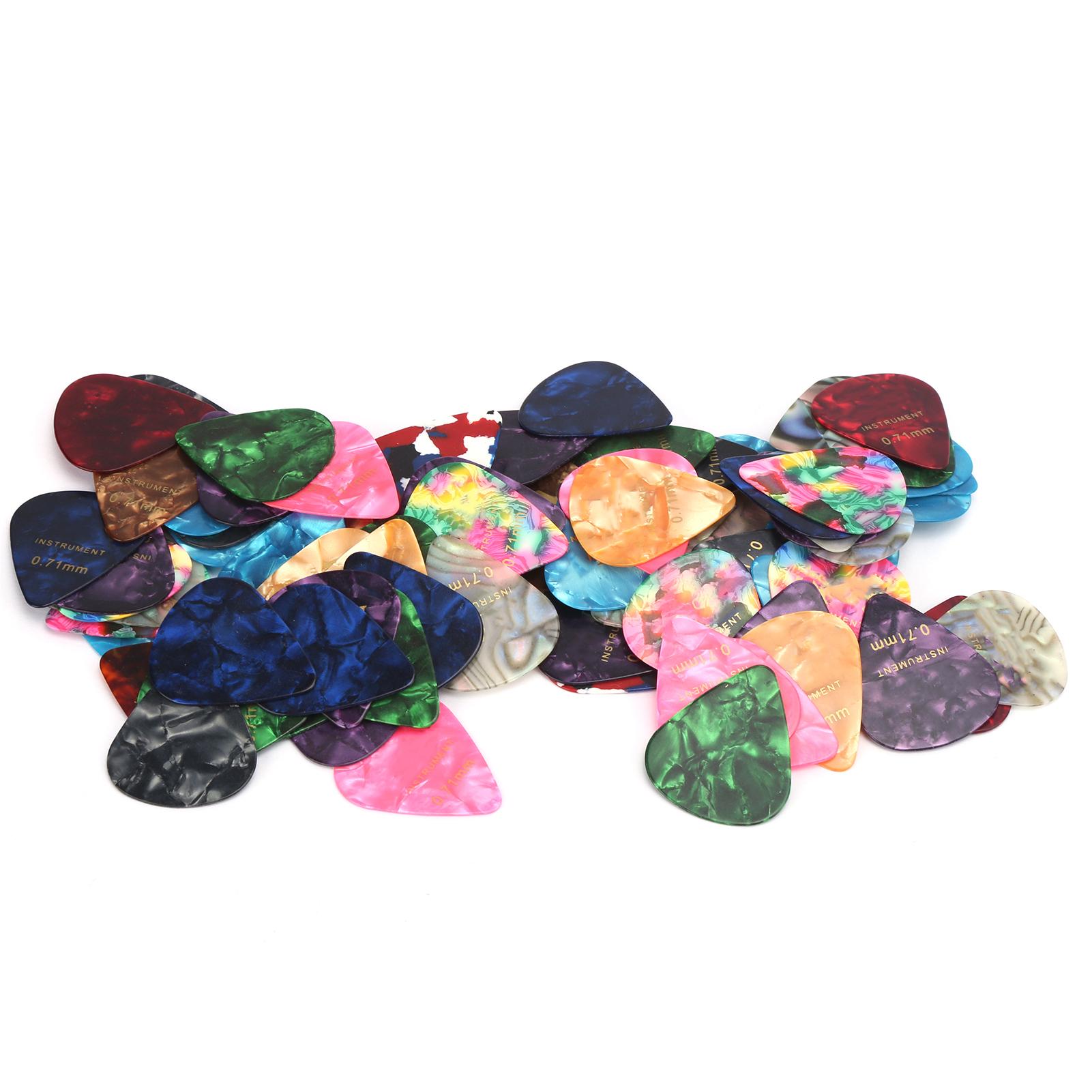 

100Pcs Guitar Picks Universal Musical Instrument Parts Accessories Colorful 0.71mm