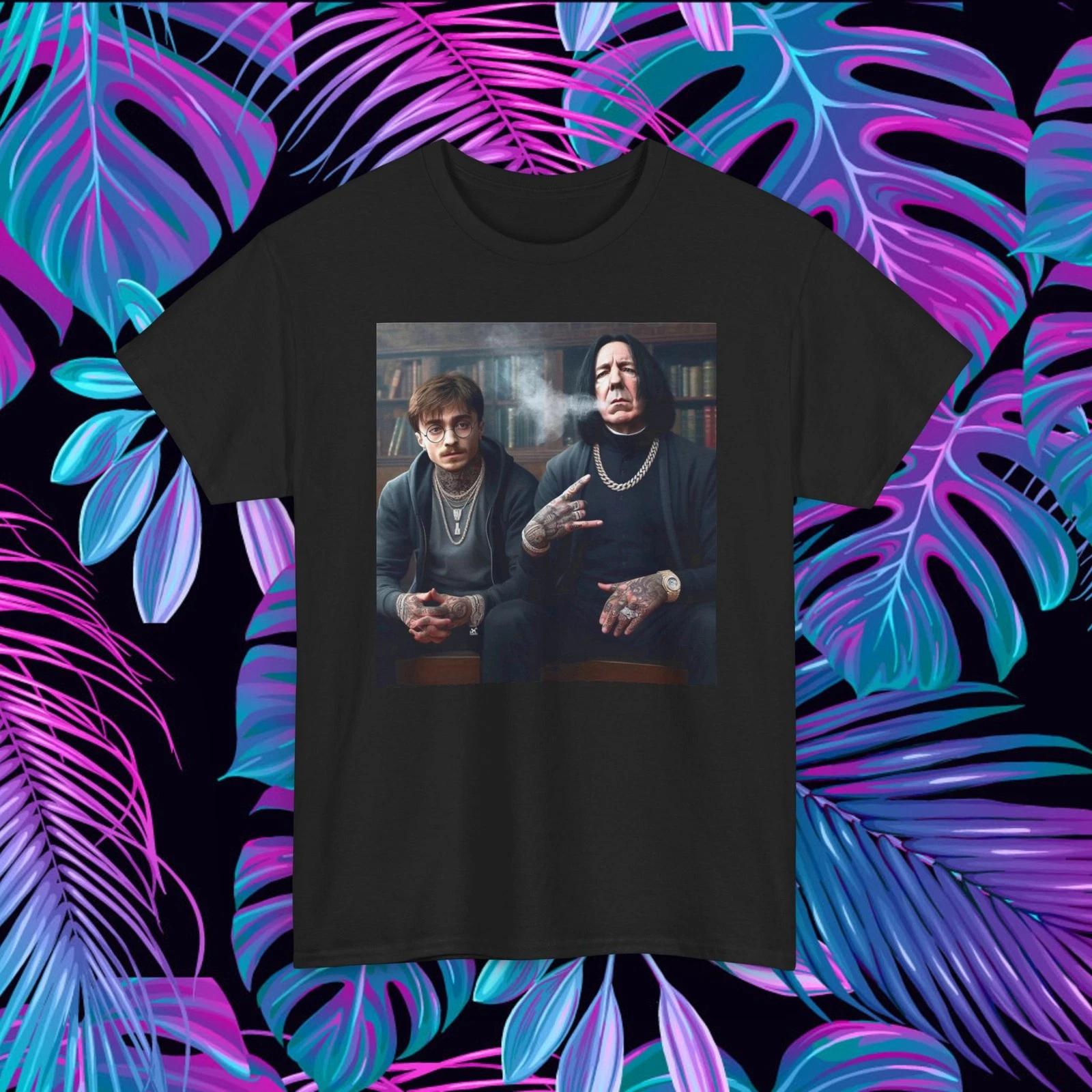 Snape Tattoo Smoking T-Shirt, Harry Potter Tee, Hogwarts Shirt, Wizard Gift, XL