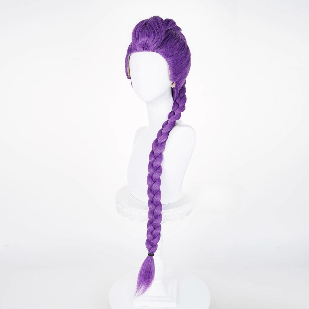 Rumi Cosplay Parrucca Sintetica Pre-Trecce Viola Capelli da Donna 105cm Coda di Cavallo Yaki Soffice Anime Parrucche Resistenti al Calore