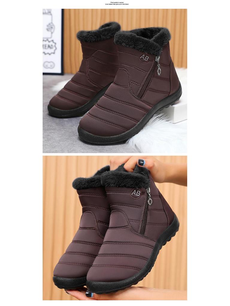 Women's Winter Cotton Boots: Mid-Calf, Plus Velvet Lining, Thickened for Warmth, Comfortable Soft Sole, Outdoor Wear, Casual Cold Protection.