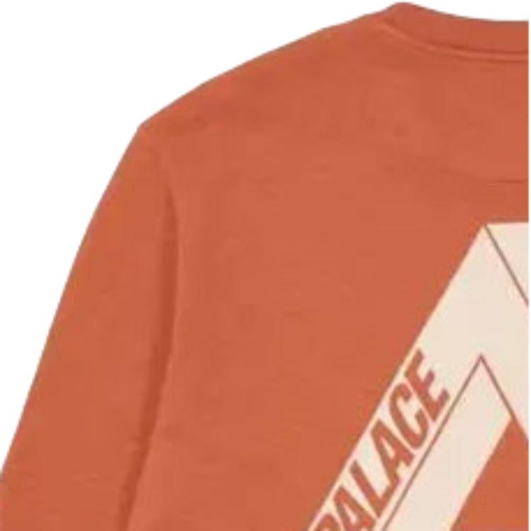 Palace FW21 Slub Crew Neck Sweatshirt With Triangle Print Unisex Sweatshirt Orange P21CS070
