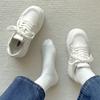 White shoes women's 2025 new sports shoes autumn explosion niche thick sole heightening college style white shoes board shoes