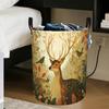 1pc Laundry Basket, Animal Patterns In The Forest. Foldable Storage Basket with Handle, Made of Polyester, Perfect for Organizing Rooms And Storing Cl