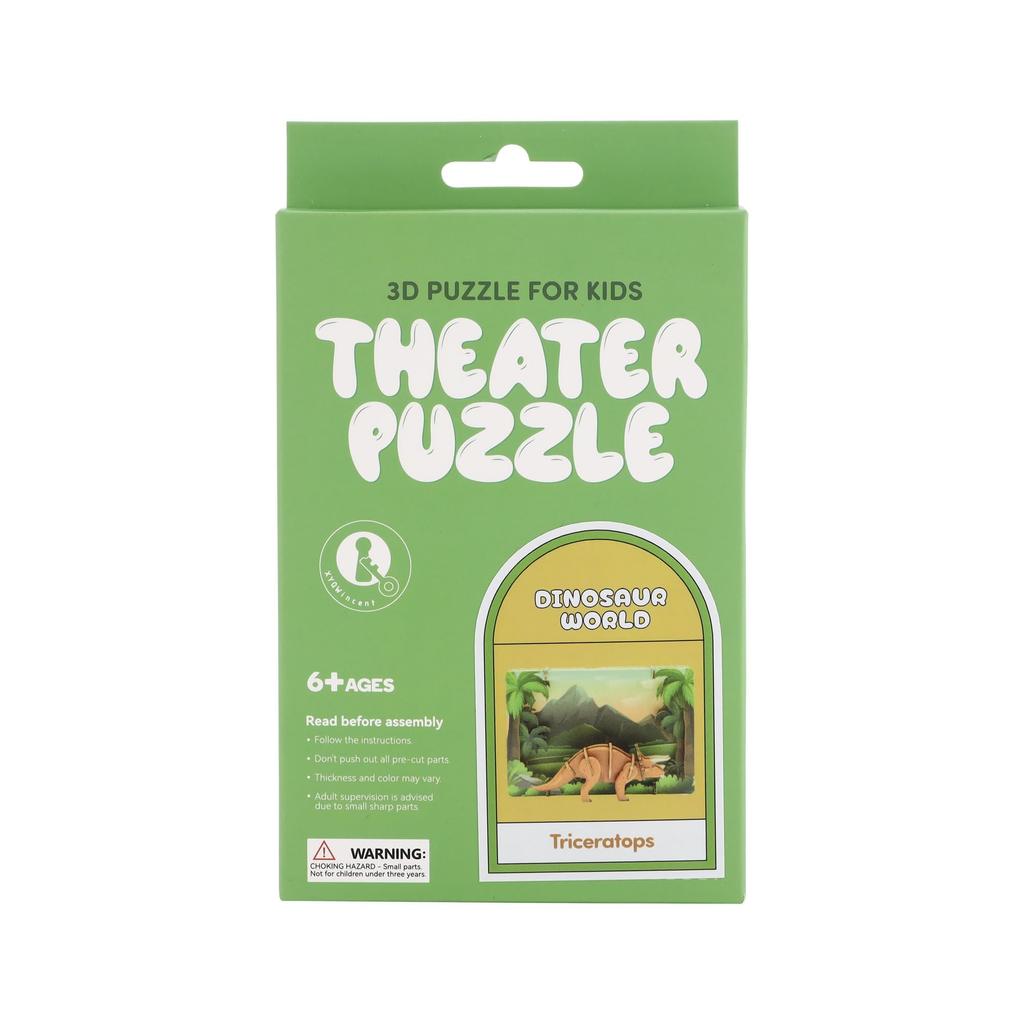 Luke Run APRICUS 3D Theater Puzzle Triceratops Puzzle, 14,7 x 3,9 x 9,7 cm, Holz