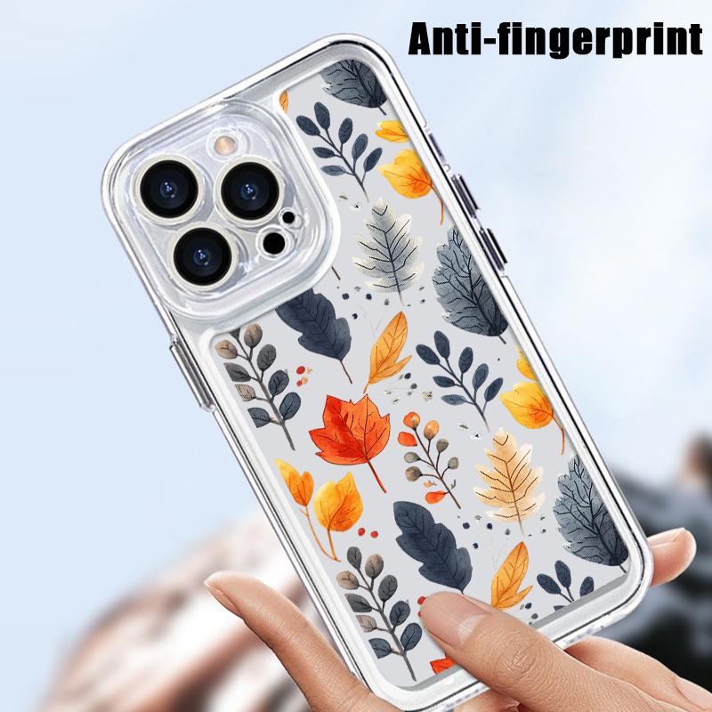 Custodia Trasparente con Motivo di Foglie di Fiori Per Iphone 16 15 14 Pro Max 13 12 11 Pro Max Xs Max Xr X 15 14 7 8 Plus Se2020 Se2022 Copertura Morbida in Silicone Antiurto