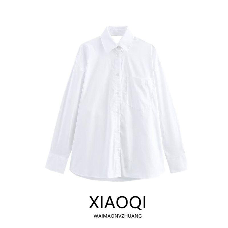 Fashion Style 2024 Autumn New Women's Clothing Stylish Bowknot Decoration Loose Long Sleeves Shirt 8441002