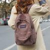Schoolbag corduroy schoolbag female college student washed old retro simple high school junior high school student large capacity ins backpack