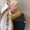 Bolsos de mano de noche con forma de cilindro dorado para mujer, bolsos cruzados con cadena para cenas de boda y fiestas, bolsos y carteras de diseñador de lujo