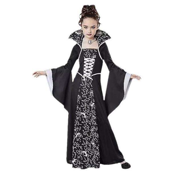 Viktorianisches Gothic Schnürkleid für Mädchen mit ausgestellten Ärmeln - Halloween Kostüm Partykleid