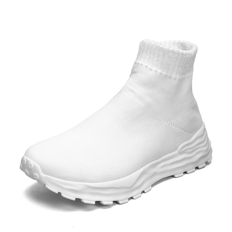 Large size sports women's shoes breathable fly-woven socks shoes low-top lace-up