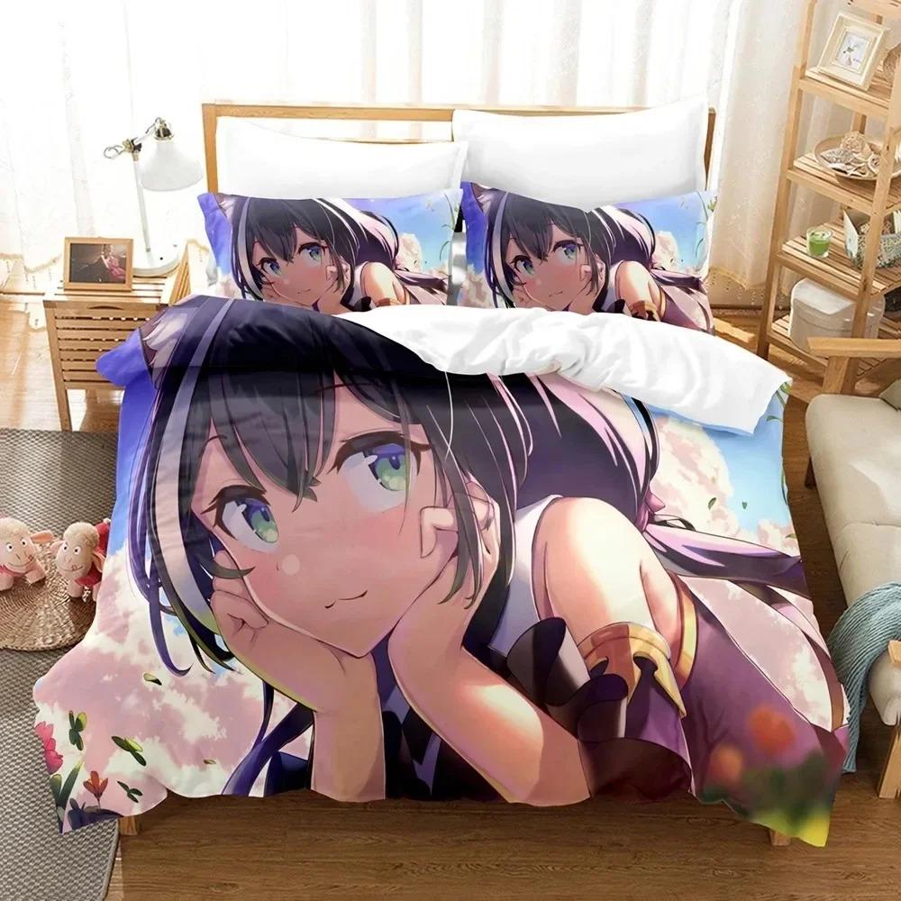 Anime Princess Connect ReDive Bedding Set Boys Girls Twin Queen Size Duvet Cover Pillowcase Bed Kids Adult Home Textileextile