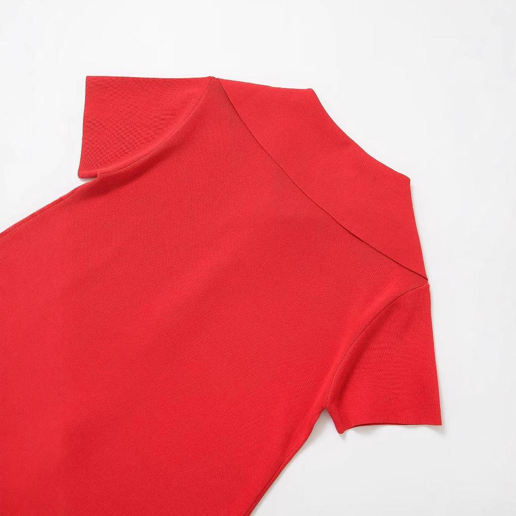 2025 Spring Women's European & American Style Fashion Flat Knit Short Dress 9598080