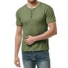 Camiseta de manga corta para hombre, camiseta informal de Color sólido con cuello Henley, Polo para hombre, camisetas de alta calidad para hombre