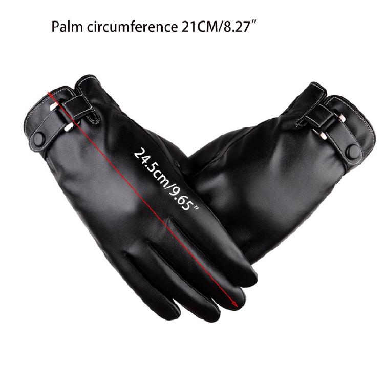 Leather Warm Gloves Full Finger Gloves Touchscreen Driving Fleece Lined Glove