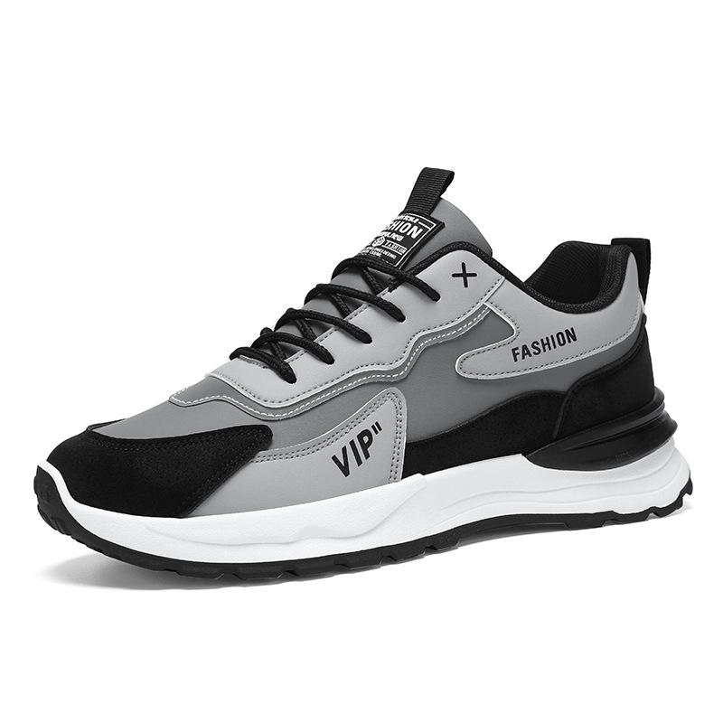 Autumn men's shoes new breathable leather shoes men's Korean version trendy versatile platform sports shoes casual dad shoes men's